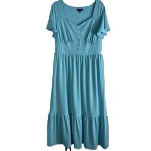 Lane Bryant Sweetheart Neck Eyelet Midi Dress Resort size 14/16 Vacation Comfy